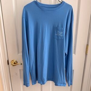 Like New Mens VINEYARD VINES Blue Cotton Long Sleeve Whale Tee Size XL
